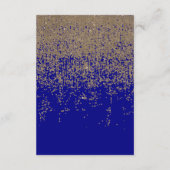 Cobalt Blue Gold Glitzer Ombre Gradient Begleitkarte (Rückseite)
