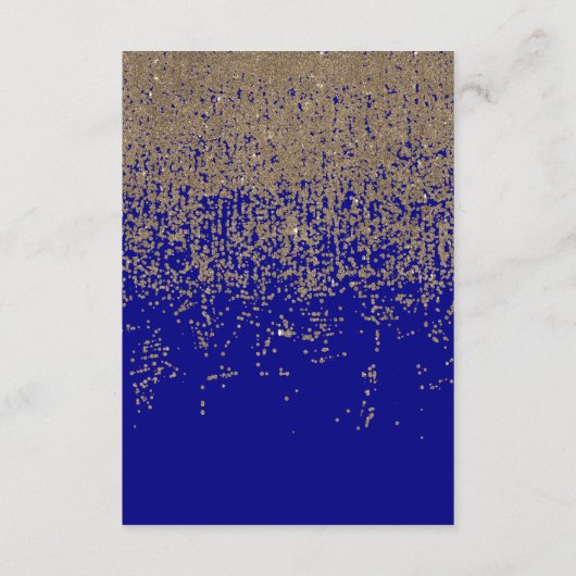 Cobalt Blue Gold Glitzer Ombre Gradient Begleitkarte (Rückseite)