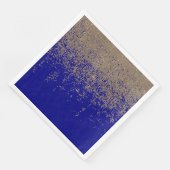 Cobalt Blue Gold Glitzer Ombre Gradient Serviette (Ecke)