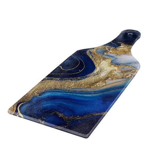 Cobalt Blue & Gold Marbella Style Cutting Board Schneidebrett (Ecke)
