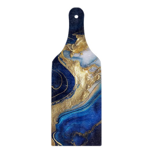 Cobalt Blue & Gold Marbella Style Cutting Board Schneidebrett (Vorderseite)