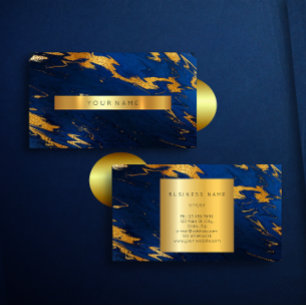 Cobalt Blue Gold Marble Vip Business Card Visitenkarte