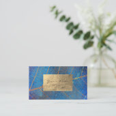 Cobalt Blue Gold Sapphire Sepia Foil Botanic Visitenkarte (Stehend Vorderseite)