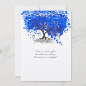 Cobalt Blue Heart Leaf Tree Wedding Einladung (Rückseite)