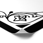 Cobalt Blue Heart Leaf Tree Wedding Poster (Ecke)