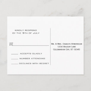 Cobalt Blue Heart Leaf Tree Wedding RSVP Einladungspostkarte