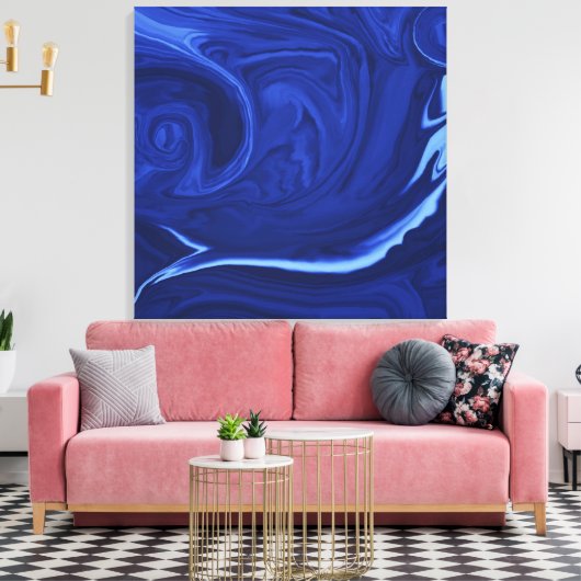 Cobalt Blue-Hintergrunde-Sammlung Leinwanddruck (Insitu (Wohnzimmer))