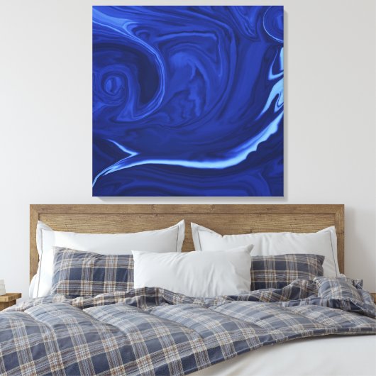 Cobalt Blue-Hintergrunde-Sammlung Leinwanddruck (Insitu (Schlafzimmer))