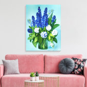Cobalt Blue Hyacinths und Hydrangeas Leinwanddruck (Insitu (Wohnzimmer))