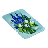 Cobalt Blue Hyacinths und Hydrangeas Magnet (Rechte Seite)