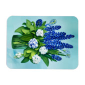 Cobalt Blue Hyacinths und Hydrangeas Magnet (Horizontal)