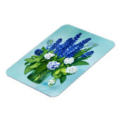 Cobalt Blue Hyacinths und Hydrangeas Magnet (Linke Seite)