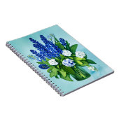 Cobalt Blue Hyacinths und Hydrangeas Notizblock (Rechte Seite)