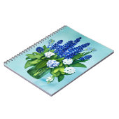 Cobalt Blue Hyacinths und Hydrangeas Notizblock (Linke Seite)