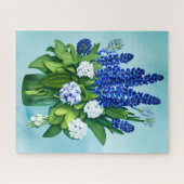 Cobalt Blue Hyacinths und Hydrangeas Puzzle (Horizontal)