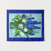 Cobalt Blue Hyacinths und Hydrangeas Wandteppich (Vorderseite (Horizontal))