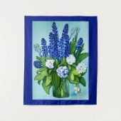 Cobalt Blue Hyacinths und Hydrangeas Wandteppich (Vorderseite)