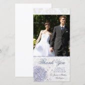 Cobalt Blue Hydrangea Blume Hochzeit danke (Vorne/Hinten)