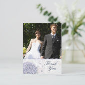 Cobalt Blue Hydrangea Blume Hochzeit danke Postkarte (Stehend Vorderseite)