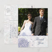 Cobalt Blue Hydrangea Blume Hochzeit danke Postkarte (Vorne/Hinten)