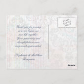 Cobalt Blue Hydrangea Blume Hochzeit danke Postkarte (Rückseite)