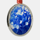 Cobalt Blue Hydrangea Silbernes Ornament (Rechts)