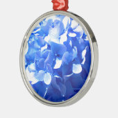 Cobalt Blue Hydrangea Silbernes Ornament (Links)