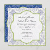 Cobalt Blue Iris Quatrefolie - Brautparty Einladun Einladung (Vorne/Hinten)