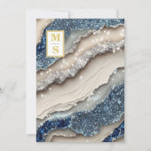 *~ Cobalt Blue Ivory Agate QR AR66 UAWG Wedding Einladung (Vorderseite)