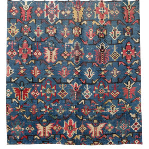 Cobalt Blue Khyrdagyd: Authentisches 19. Jahrhunde Duschvorhang