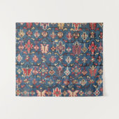 Cobalt Blue Khyrdagyd: Authentisches 19. Jahrhunde Wandteppich (Vorderseite (Horizontal))