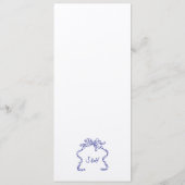 Cobalt Blue La Dolce Vita Ribbon Ecru Wedding Menükarte (Rückseite)