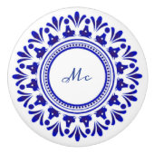 Cobalt Blue "Le Fleur"  Keramikknauf (Vorderseite)