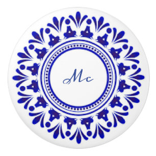 Cobalt Blue "Le Fleur"  Keramikknauf