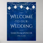 Cobalt Blue Lilie Light | Begrüßung Poster (Vorne)