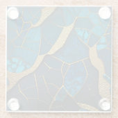 Cobalt Blue Marble Mosaik Gold Inlay Venen Glasuntersetzer (Rückseite)