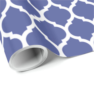 Cobalt Blue marokkanische Quatrefolienmuster Geschenkpapier
