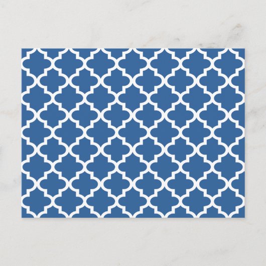 Cobalt Blue Marokkanischer Tile Trellis Postkarte (Vorderseite)