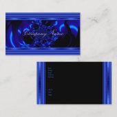 Cobalt Blue Metal Abstrakt Business Card Black Visitenkarte (Vorne/Hinten)