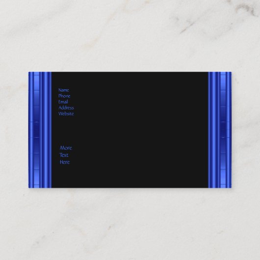 Cobalt Blue Metal Abstrakt Business Card Black Visitenkarte (Rückseite)