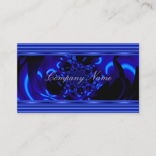 Cobalt Blue Metal Abstrakt Business Card Black Visitenkarte (Vorderseite)