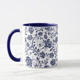 Cobalt Blue mit Rose Tasse