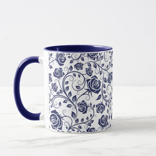 Cobalt Blue mit Rose Tasse (Links)