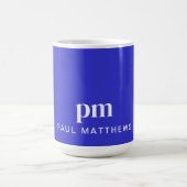 Cobalt Blue Modern Minimal Custom Monogram Name Kaffeetasse (Mittel)