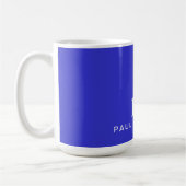 Cobalt Blue Modern Minimal Custom Monogram Name Kaffeetasse (Links)