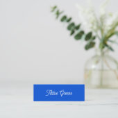 Cobalt Blue Modern Retro-Script Mini Visitenkarte (Stehend Vorderseite)