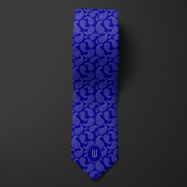 Cobalt Blue Monochrome Paisley Krawatte