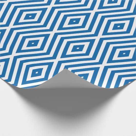 Cobalt Blue Moods Diamond Chevrons Geschenkpapier (Ecke)