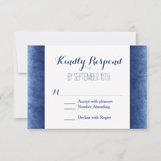 Cobalt Blue Not Rustic Wedding RSVP Cards (Vorderseite)