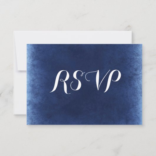 Cobalt Blue Not Rustic Wedding RSVP Cards (Rückseite)